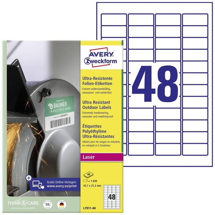 Actual product image Avery Zweckform Ultra-Resistant Labels