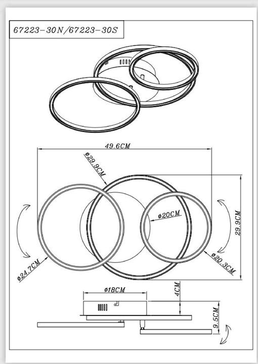 Actual product image Globo Ceiling light Kendy metal matt 1xLED (1500 lm)