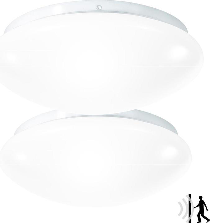 Produktbild Luminea 2er-Set High-Power-LED-Lampen mit Radar-Bewegungsmelder (15 m)