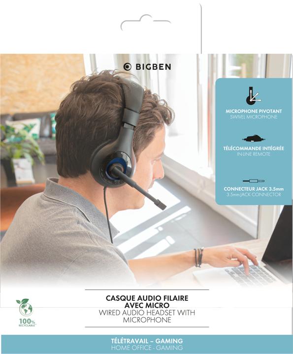 Produktbild Bigben Kabelgebundenes PC-Headset mit Mikrofon (Kabelgebunden)