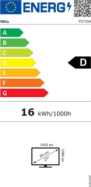 Energy Label Dell P2725H (1920 x 1080 pixels, 27")