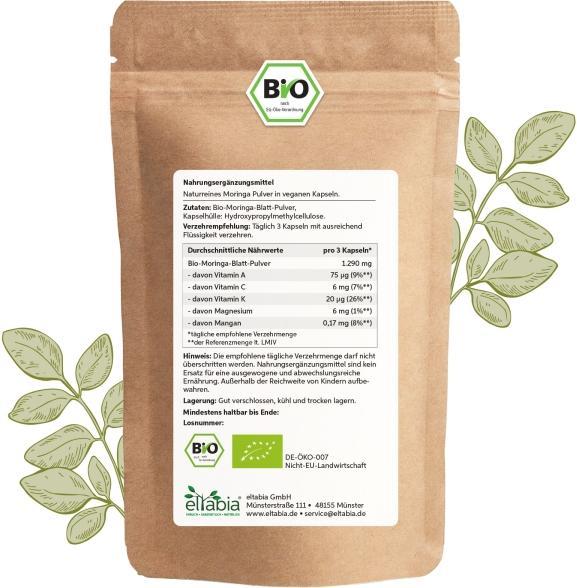 Produktbild Eltabia Bio Moringa Kapseln (200 Stück, Kapseln)