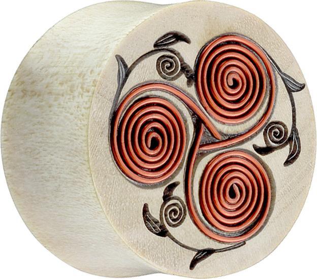 Immagine prodotto Star Piercing Tappo svasato in legno di coccodrillo con fiore in filo di rame (Organico, senza ottone)