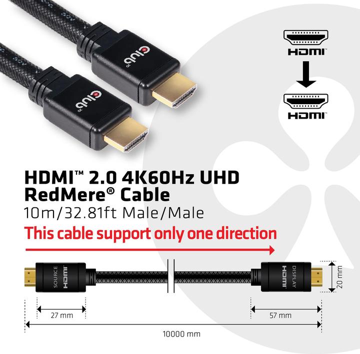 Image du produit Club 3D HDMI (type A) - HDMI (type A) (10 m, HDMI)