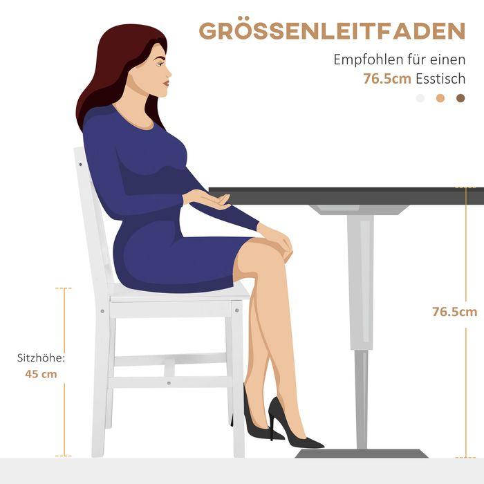 Produktbild Swisshandel24 Esszimmerstuhl 4er Set, Kiefer, Weiss