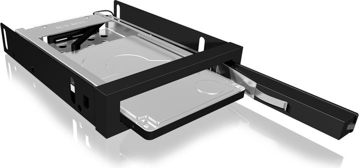 Actual product image Icy Box IB-2216StS SATA removable frame for 6,3cm 2.5Z HDDs SSDs in 3.5Z bay Hot-Easy-Swap Alu plastic black