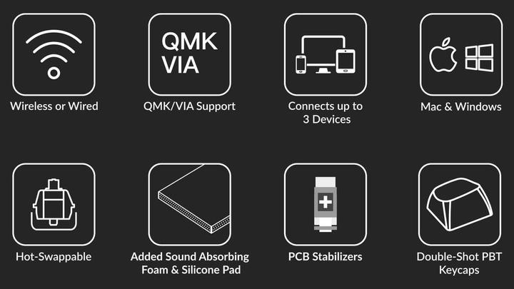 Actual product image Keychron K8 Pro (US, Cable, Wireless)