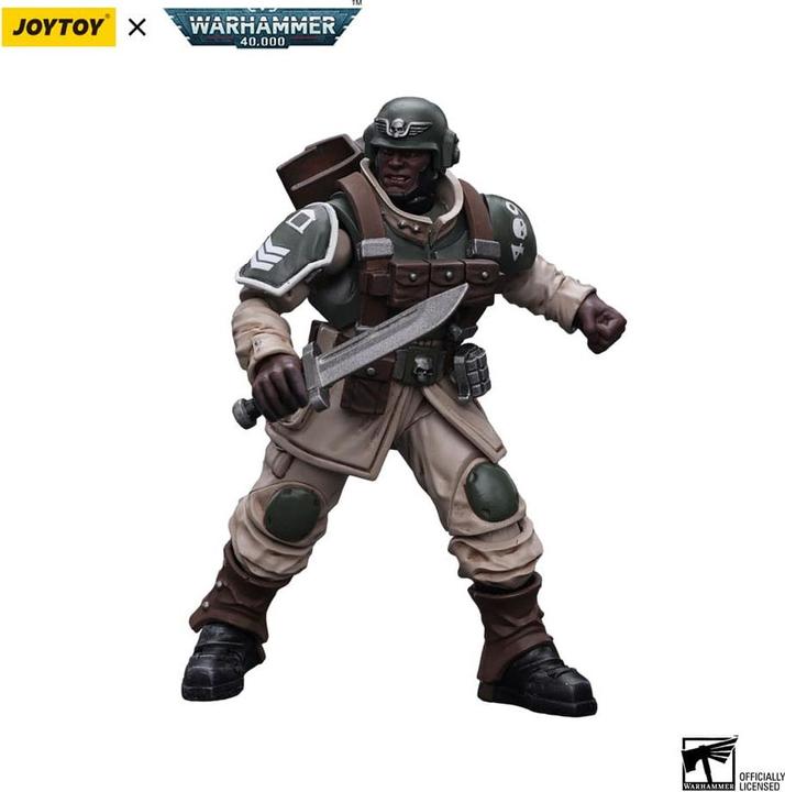 Produktbild Joy Toy Warhammer 40k Actionfigur 1/18 Astra Militarum Cadian Command Squad Veteran with Regimental Standard