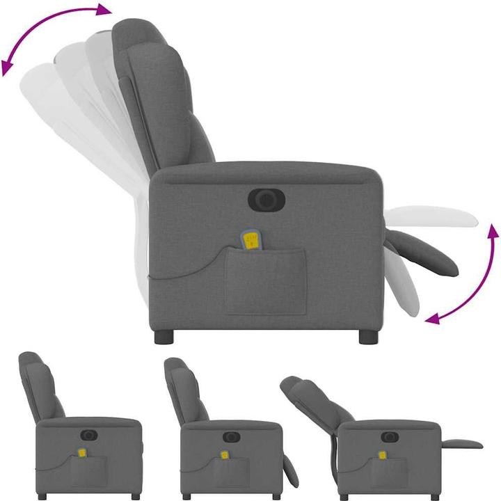 Immagine prodotto VidaXL Sedia da massaggio elettrica in tessuto grigio scuro