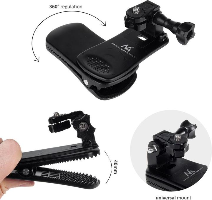 Image du produit Maclean MC-820 MC-820 Clip universel, fixation pour caméras GoPro, Xiaomi, Ekken, SJCam (GoPro)