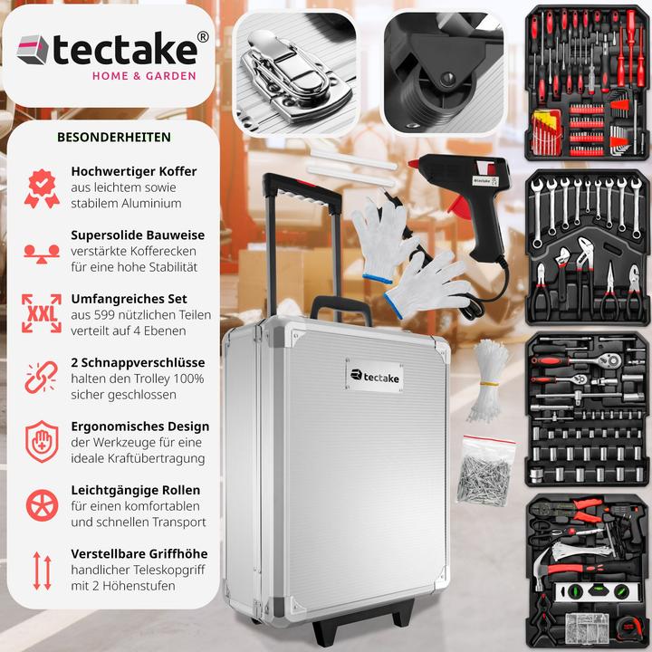 Image du produit tectake Boîte à outils sur chariot (1 pièces)