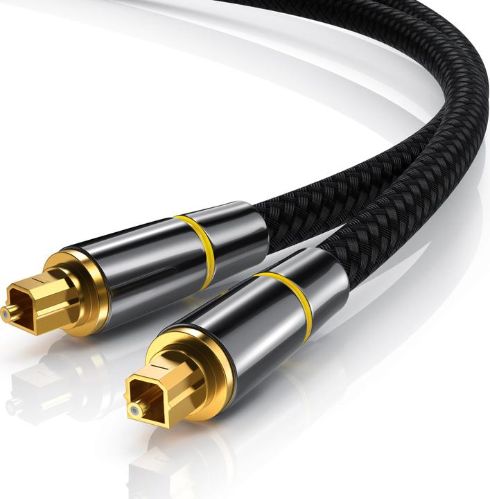CSL Optical cable, S/PDIF, Toslink, metal plug, nylon jacket, optical fibre, audio cable (2 m, Optical)