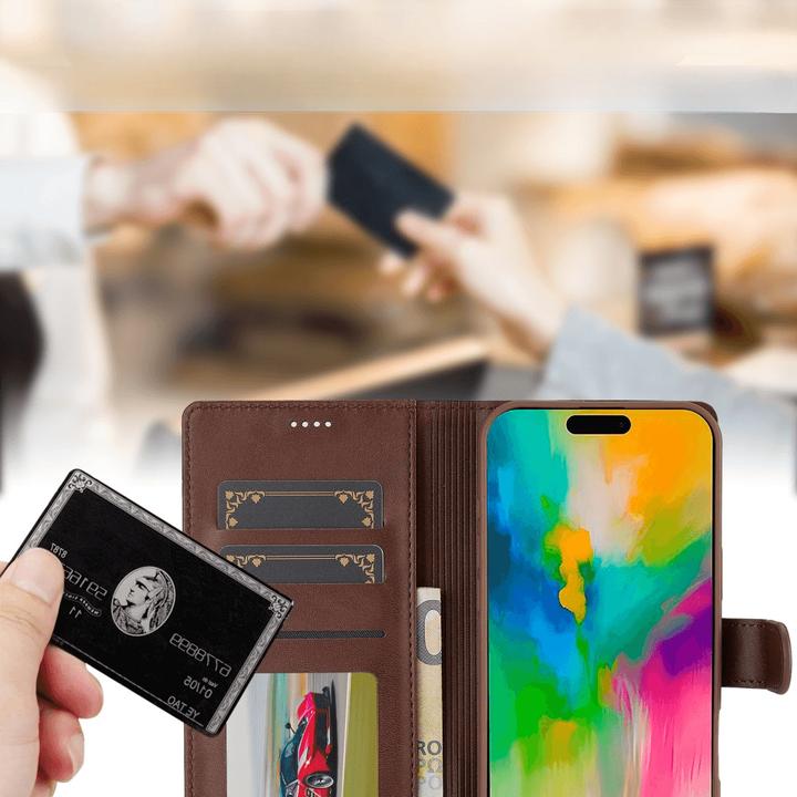 Actual product image LC.Imeeke iPhone 16 Pro - leather case cover (Apple iPhone 16 Pro)
