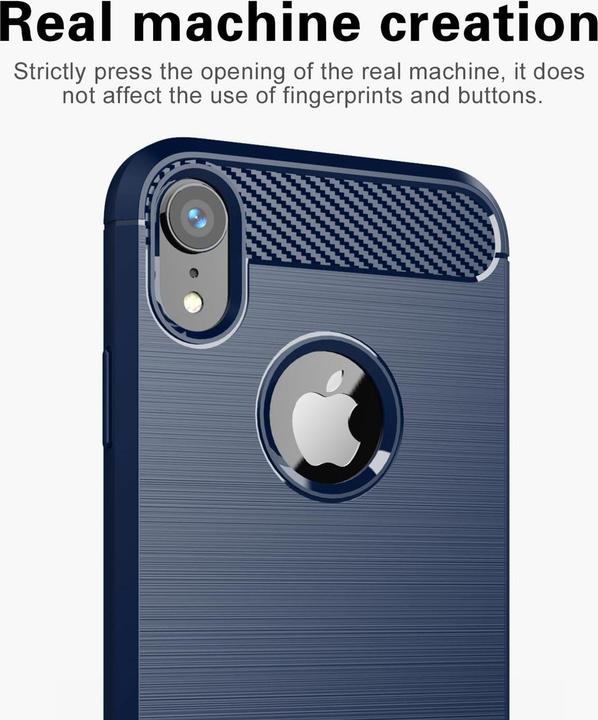 Actual product image Cadorabo TPU Ultra Slim carbon stainless steel Combi Cover (Apple iPhone XR)