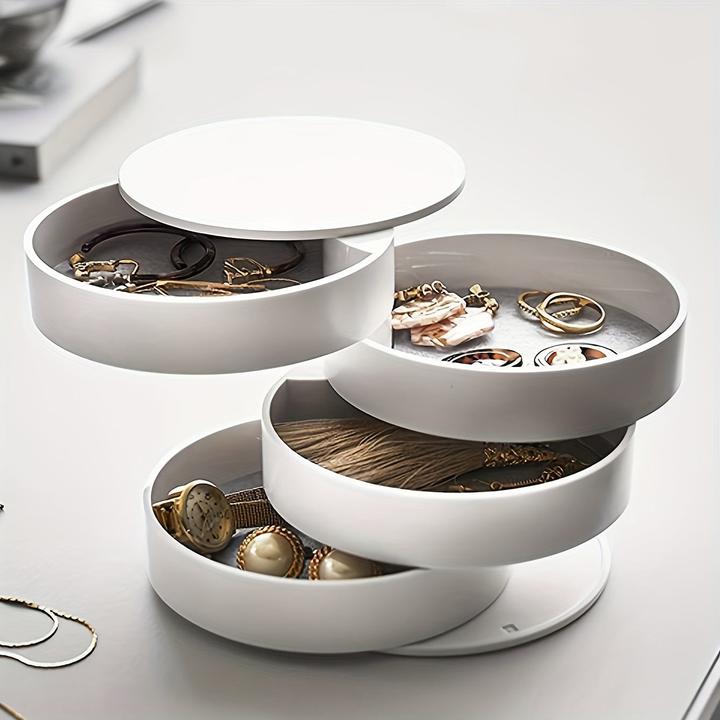 Only-Bags.Store Schicker, drehbarer, mehrschichtiger Schreibtisch-Organizer mit Deckel - perfekt für die