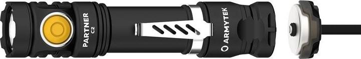 Produktbild ArmyTek Partner C2 Magnet USB White LED Taschenlampe mit Gürtelclip, mit Holster akkubetrieben 1100 (12.35 cm, 1100 lm)