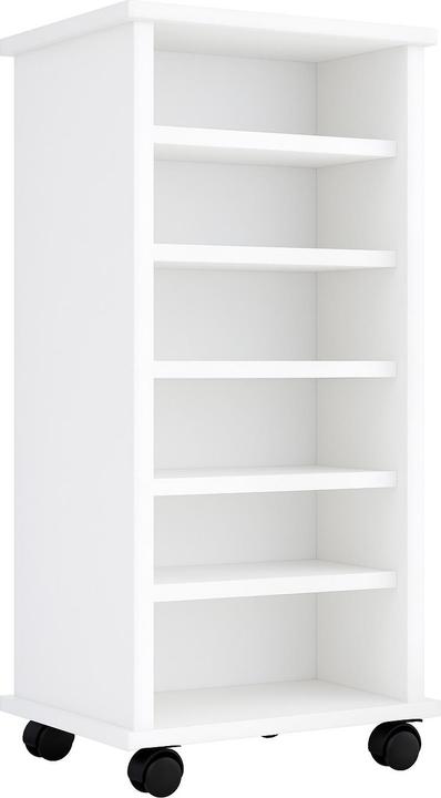 Produktbild VCM Holz CD DVD Stand Regal Valenza mit Glastür drehbar (31 x 35 x 98 cm)
