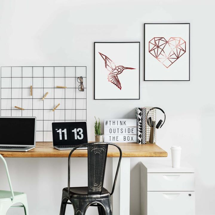 Image du produit Trenddeko Origami colibri - aspect or rose (100 x 120 cm)