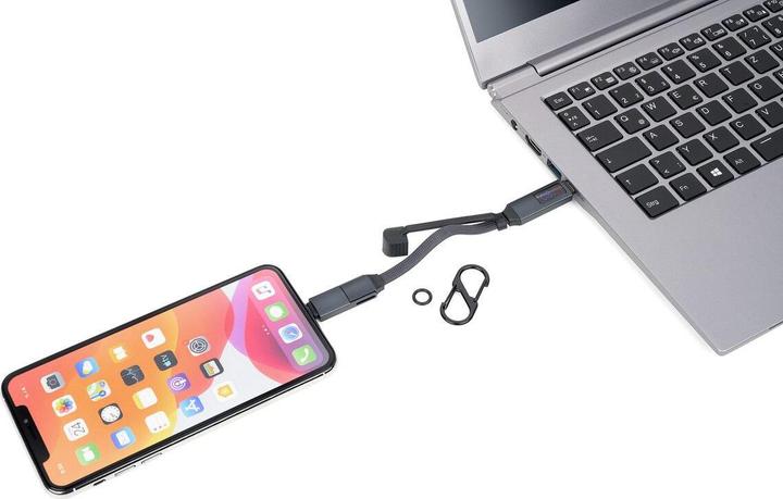 Actual product image Troika SPEEDY TO GO Taschenanhänger mit Ladekabel, titanfarben
