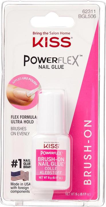 KISS PowerFlex Brush-On (Colla per unghie, Chiaro)