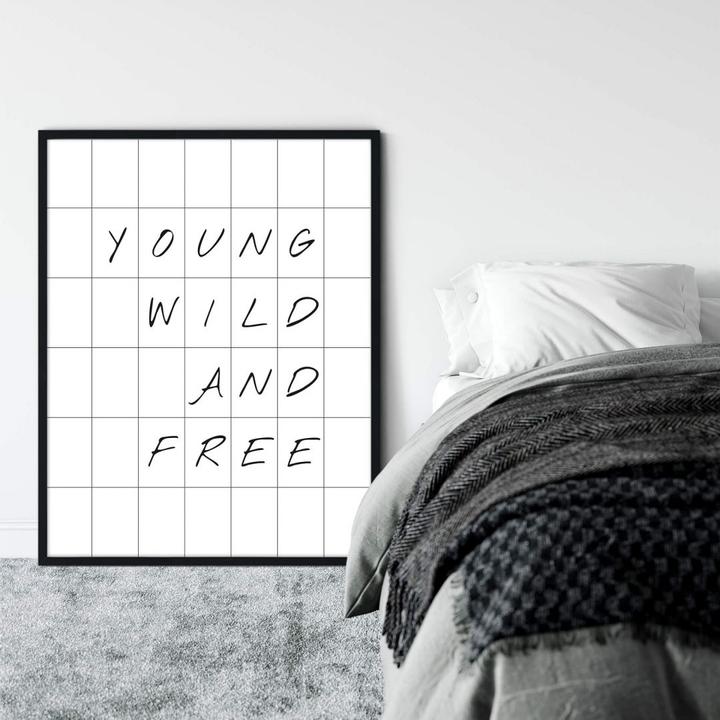 Image du produit Trenddeko avec grille - Jeunes sauvages et libres (100 x 120 cm)