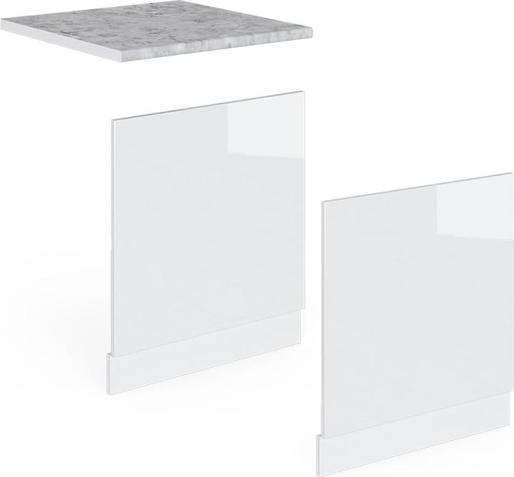 Produktbild Vicco Frontblende R-Line, Weiss Hochglanz/Weiss, 60 cm, AP Marmor