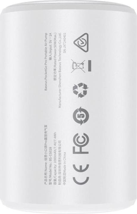 Productafbeelding Baseus PocketGo Pro-serie draagbare luchtpomp Stellar Wit (Extra vulling)