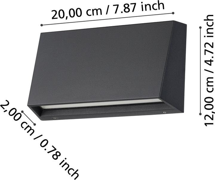 Image du produit EGLO 900887 SPONGANO Luminaire extérieur mural/de plafond à LED 9,5W Noir Couleur de lumière contrôlable (1100 lm, IP65)