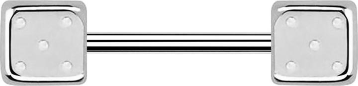 Star Piercing Micro Barbell silber mit Würfel (Chirurgenstahl 316L, ohne Messing)