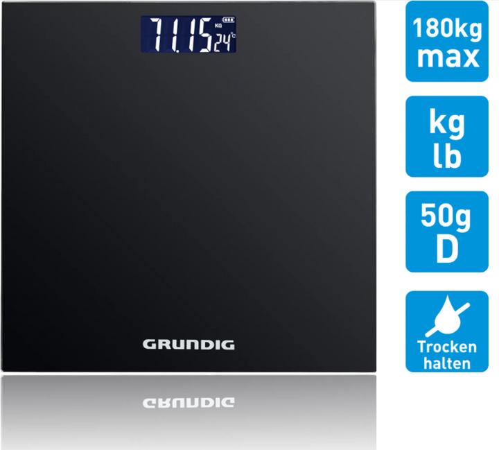 Immagine prodotto Grundig Bilancia digitale 180 kg nera (180 kg)