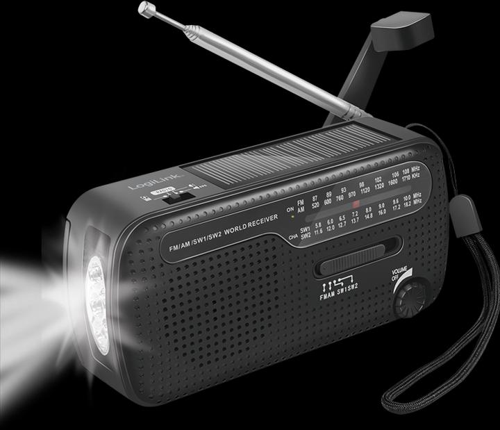 Productafbeelding LogiLink Dynamo handslinger radio (MW, VHF, KW)