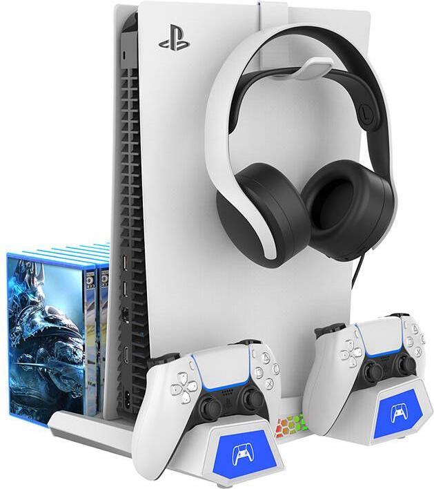 NoName Multifunktionaler RGB-Ladeständer mit Kühlung für PS5/PS5 Slim (PS5)