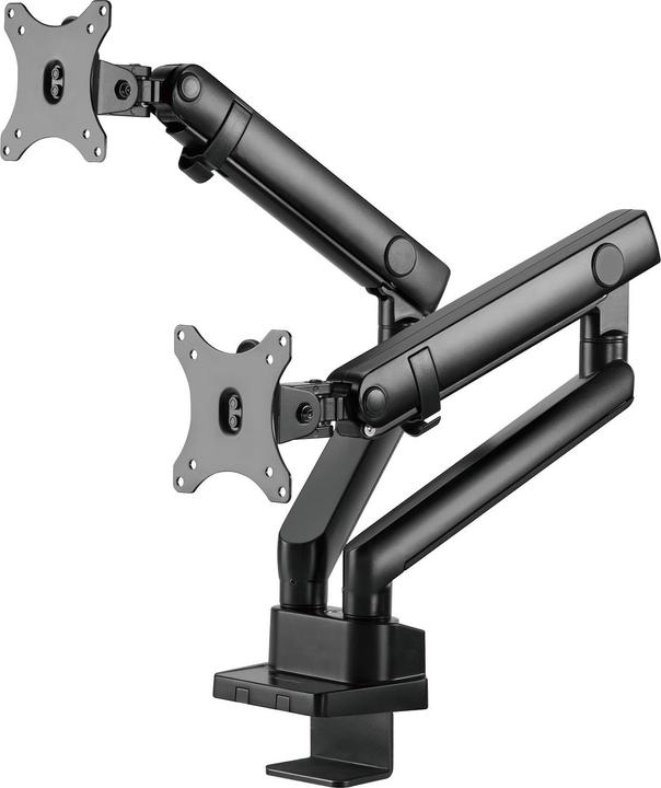 Silverstone SST-ARM25 - Dual LCD LED Monitor Arm with mechanical spring design, adjustable, 90° Rota (Tisch, 32")