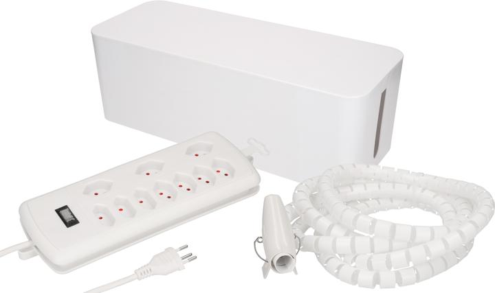 Max Hauri Cable Home Kabelmanagement Set: Box gross + Power-Station + Spiralschlauch