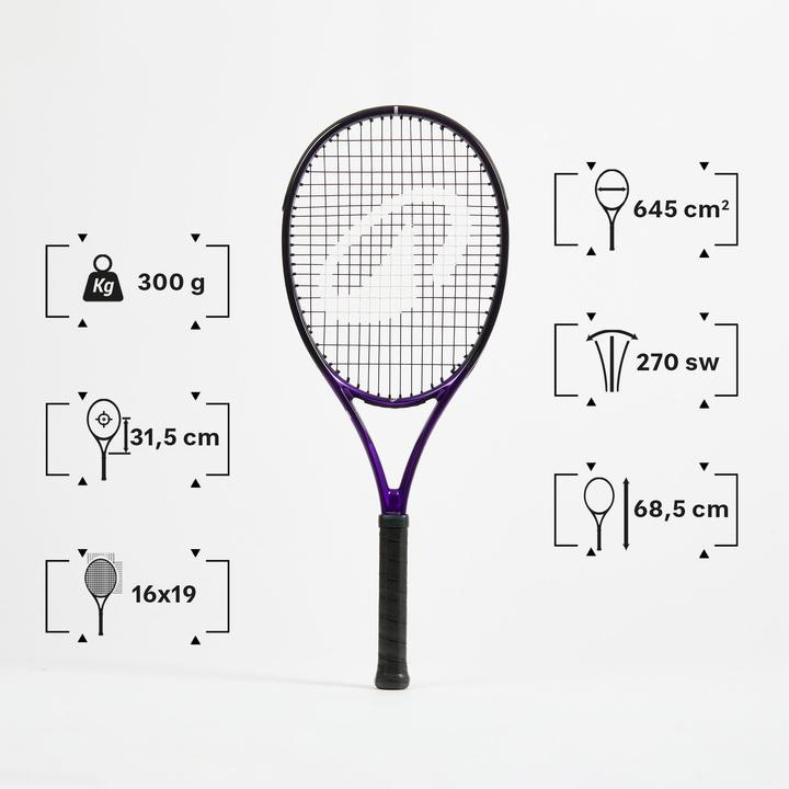 Produktbild Kuikma Tennisschläger Damen/Herren - Control Pro 300 violett/schwarz (4, 350 g)