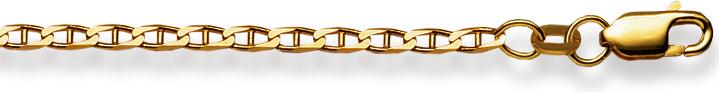 Natsumi Schmuck Halskette Gelbgold 18K/750 Marine Panzer 2.4mm (750/18 K Gelbgold, 50 cm)