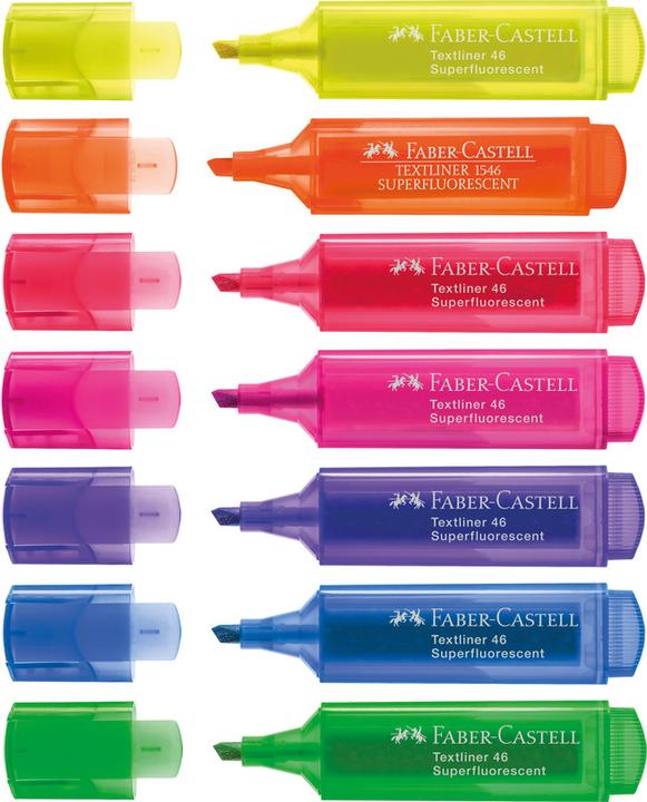 Immagine prodotto Faber-Castell Evidenziatori TL 46 SF bustina da 4 (Verde, Arancia, Rosa, Pink, Giallo, Giallo neon, 5 mm, 4 x)