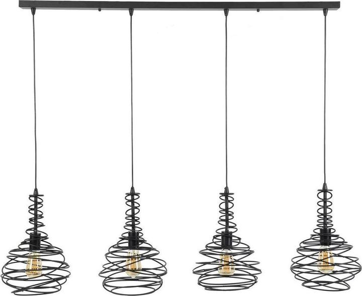famlights Ruby aus Metall in Schwarz E27 4-flammig (E27)