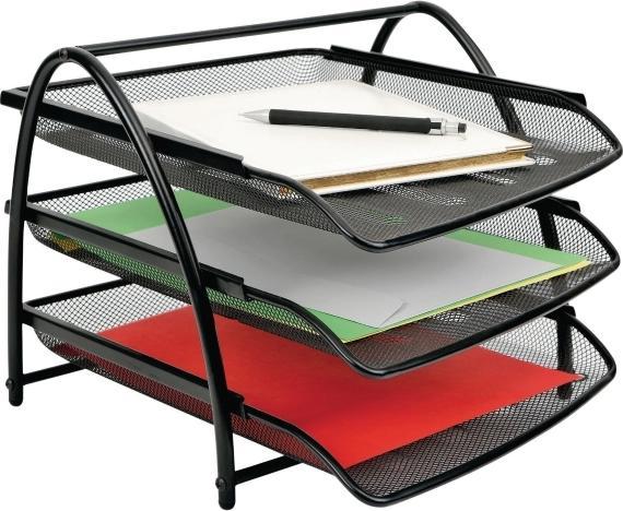 Image du produit Alba Corbeille à courrier MESHTRAY3 M, DIN A4, fil métallique, gris 3 compartiments, convient jusqu'au (A4)