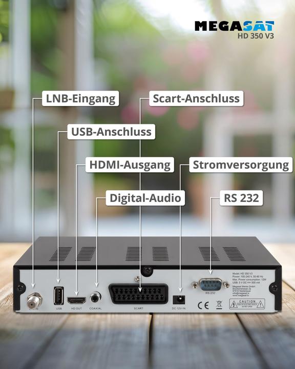 Actual product image Megasat HD 350 V3 - Satellite TV Receiver (0.00 GB, DVB-S, DVB-S2)