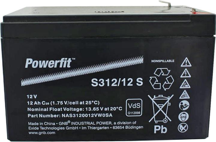 Actual product image Exide Akku Powerfit S312/12S, Anschluss 4,8mm (12 V, 12 Ah)