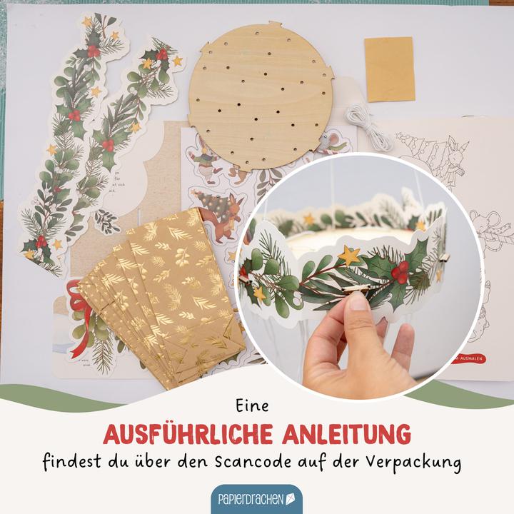 Produktbild Papierdrachen Mobile Adventskalender – Wintertiere