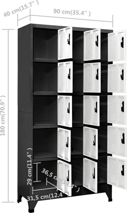Immagine prodotto VidaXL Schliessfachschrank (90 x 40 x 180 cm)