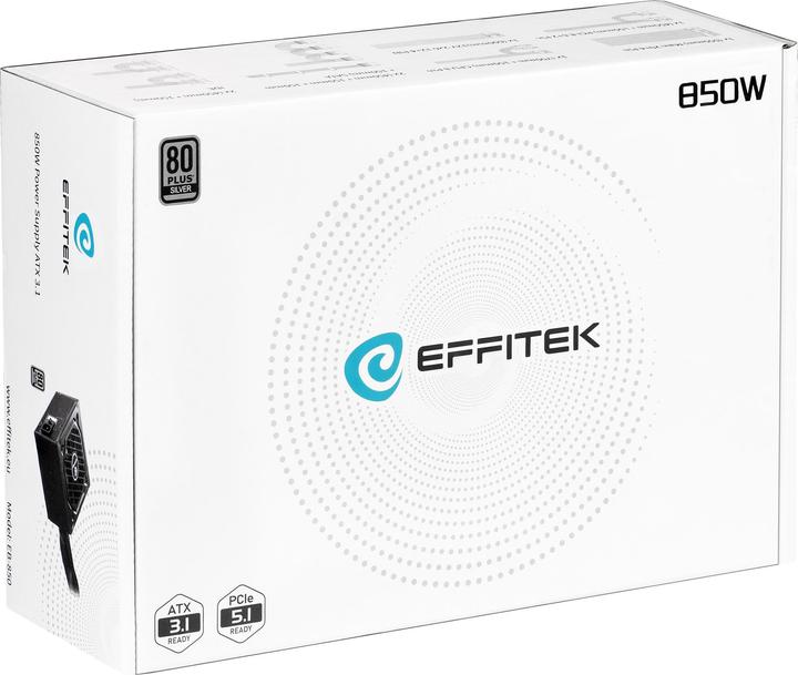 Actual product image Effitek Netzteil 850W Silver ATX 3.1, PCI 5.1 (850 W)