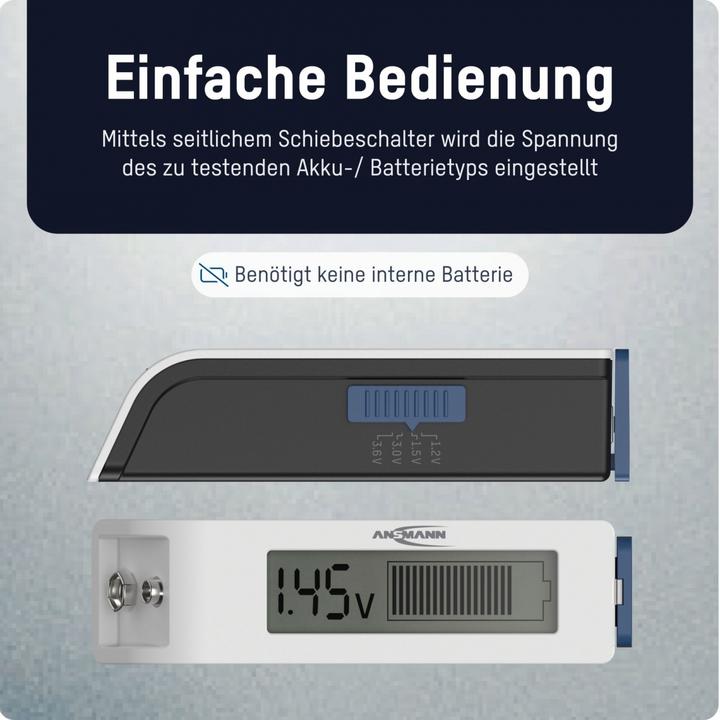 Actual product image Ansmann Battery tester Universal LC-Display,bar graph,for battery/battery
