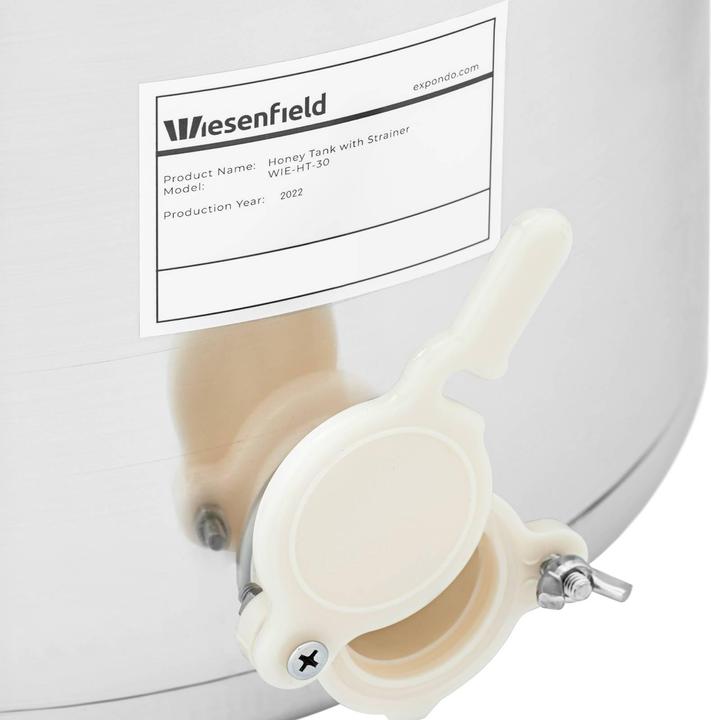 Produktbild Wiesenfield Honigeimer Honig-Abfülleimer mit Sieb, Deckel und Quetschhahn Edelstahl 30 L (30 l)