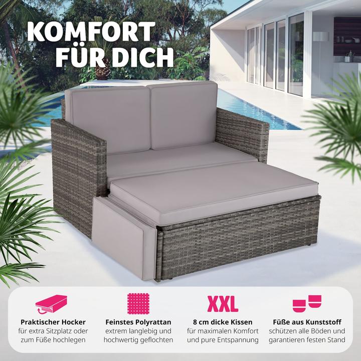 Actual product image tectake Rattan sofa Corfu, variant 2