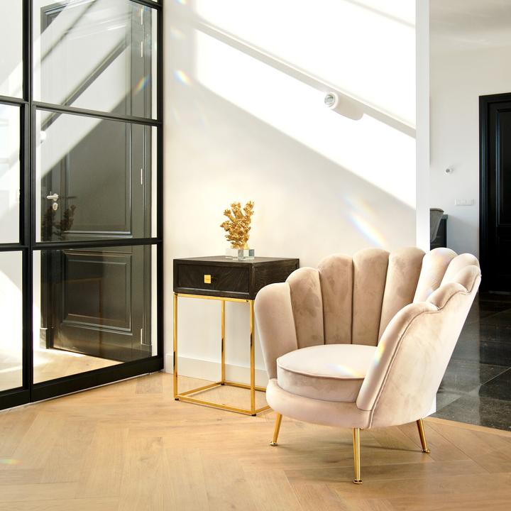 Image du produit Richmond Interiors Table de chevet Blackbone noir or 50 (50 x 40 x 71 cm)