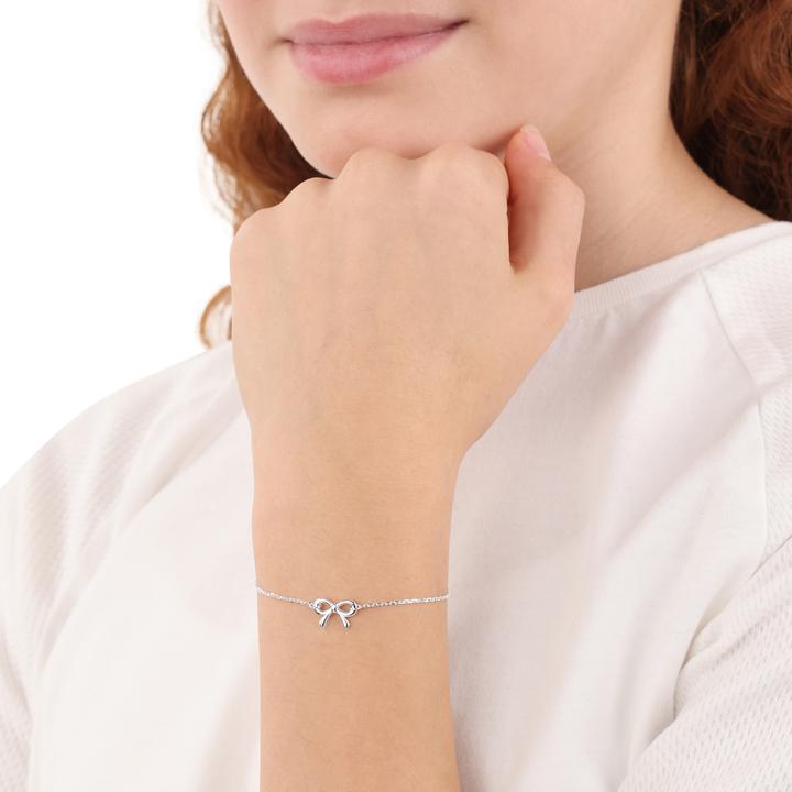 Image du produit S.Oliver Armschmuck für Mädchen, 925 Sterling Silber | Schleife (16 cm, Argent 925)