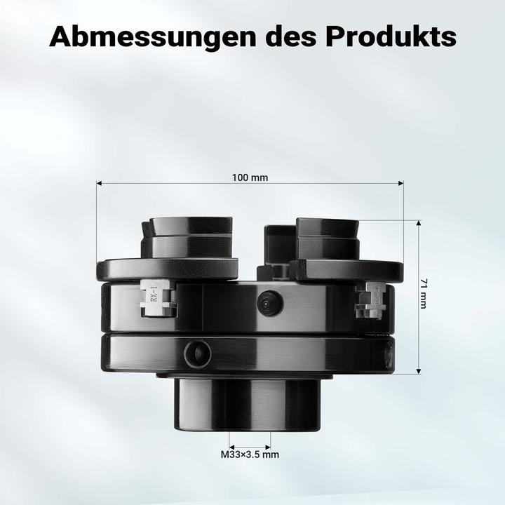 Produktbild Wiltec Ersatz Spannfutter Drechselbank Drechselfutter M33 x 3,5 Backenfutter